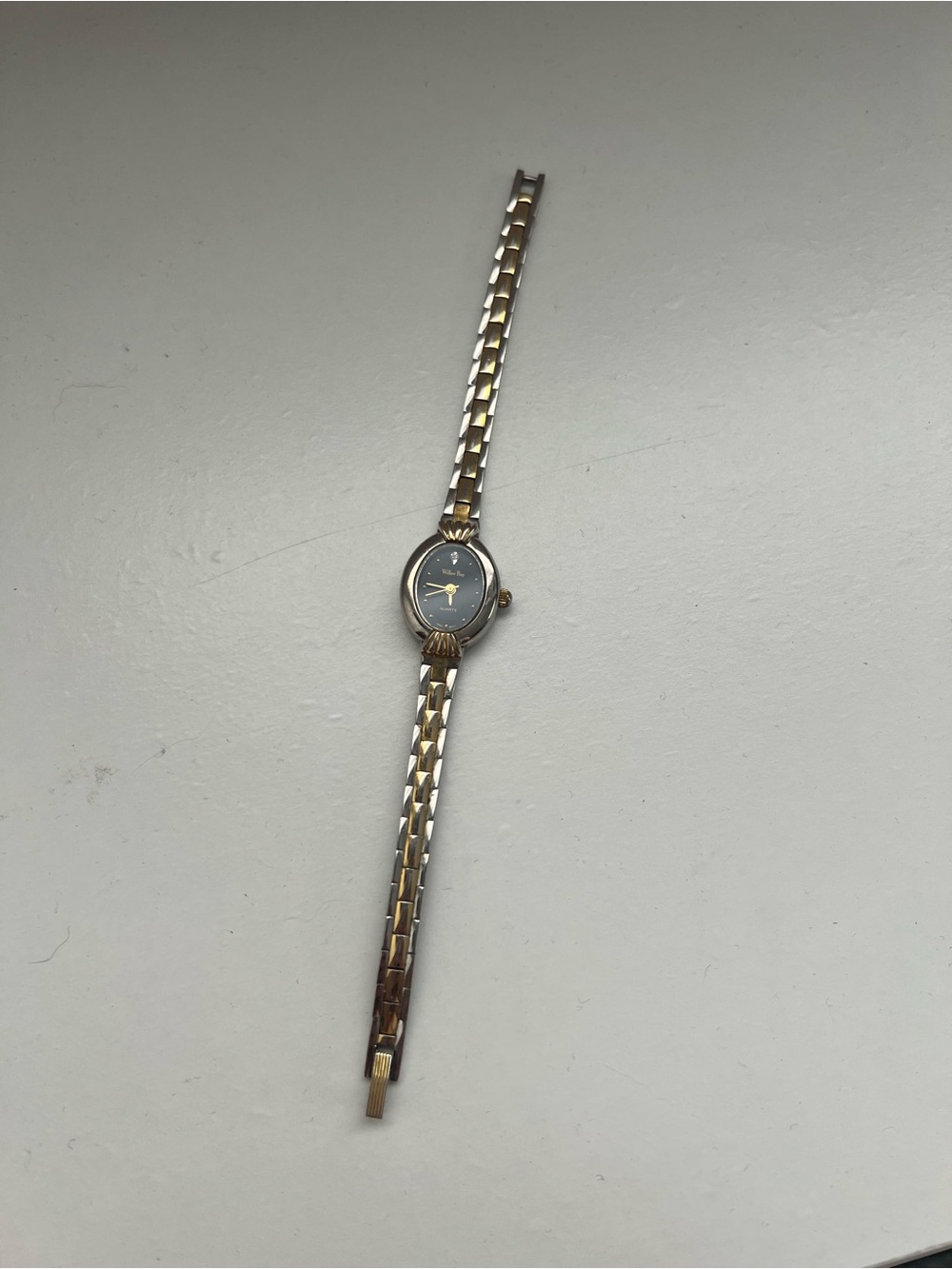 Classic Vintage Dainty Willow Bay Quartz Two-Tone Women's Watch Black Face